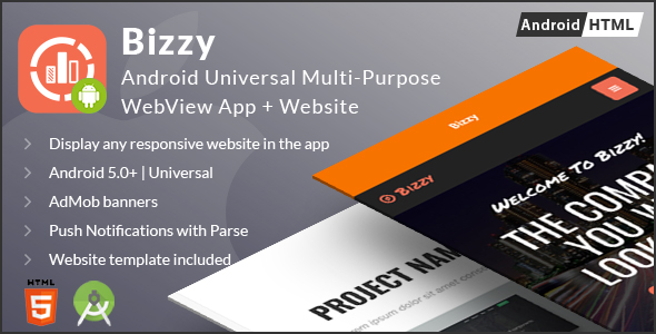 Bizzy - Android Multi-purpose WebView App + Website » Premium Scripts, Plugins & Mobile