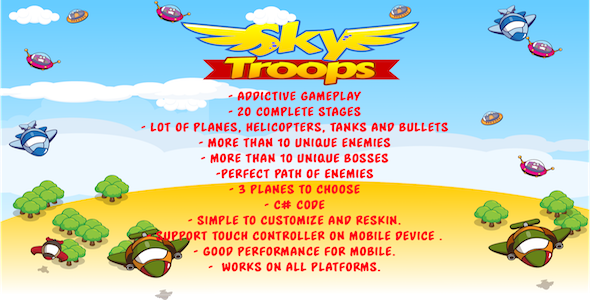 Sky Troops (Unity Portrait Plane Shooter) » Premium Scripts, Plugins & Mobile