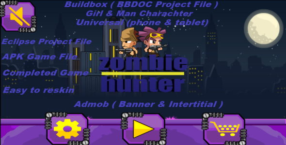 Zombie Hunter (Elipse,Buildbox,APK Project File - Complete Game - Admob Banner & Intertitial) » Premium Scripts, Plugins & Mobile