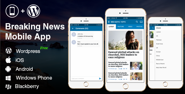 Full Android, iOS Mobile Application - Breaking News 2 Blue » Premium Scripts, Plugins & Mobile