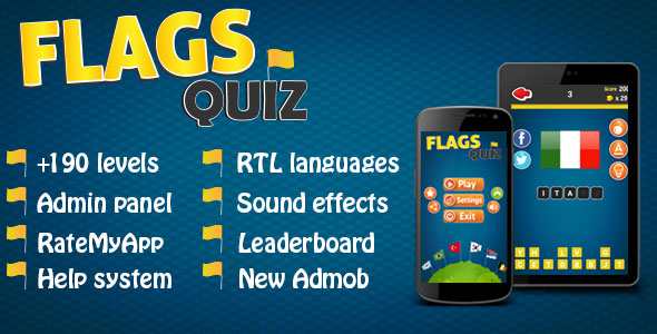 Flags Quiz - Android Game + Admin Panel » Premium Scripts, Plugins & Mobile