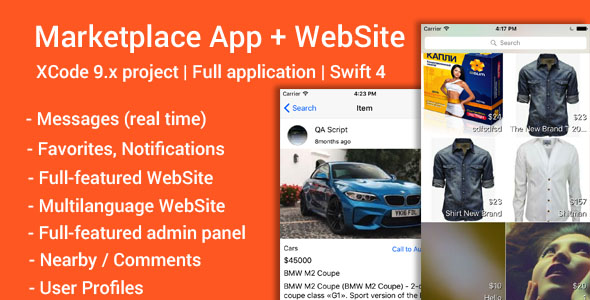 Marketplace (iOS App and Website) v1.2 - Swift 4 » Premium Scripts, Plugins & Mobile