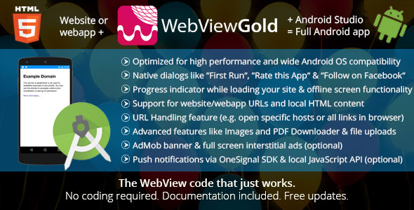 WebViewGold for Android v4.5 ᄄC WebView URL/HTML to Android app + Push, URL Handling, APIs & much more! » Premium Scripts, Plugins & Mobile