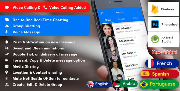 YooHoo v5.3 - Android Chatting App with Voice/Video Calls, Voice messages + Groups -Firebase | Complete App » Premium Scripts, Plugins & Mobile