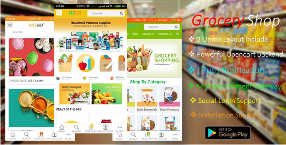 Android Ecommerce - GroceryShop App » Premium Scripts, Plugins & Mobile