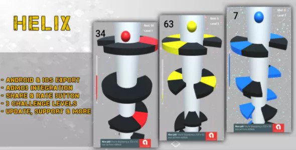 Helix Jump Style - Complete Unity 3D Game Project for Android & IOS » Premium Scripts, Plugins & Mobile