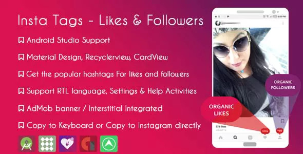 Instagram Hashtags - likes & followers & AdMob + GDPR » Premium Scripts, Plugins & Mobile