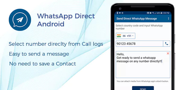WhatsApp Direct - Send Message Without Contact Android Code &raquo; Premium Scripts, Plugins &amp; Mobile
