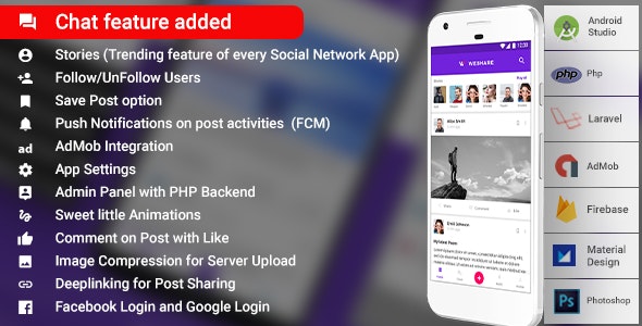 WeShare v2.0 - Social Media Android App with Admin | PHP Backend » Premium Scripts, Plugins & Mobile