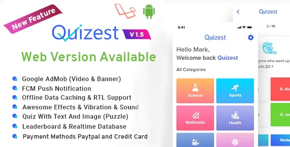 Quizest v1.5 - Complete Quiz Solutions With Android App And Interactive Admin Panel » Premium Scripts, Plugins & Mobile