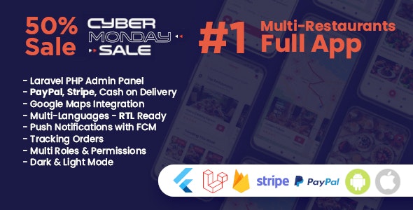 Food Delivery Flutter + PHP Laravel Admin Panel v1.4 &raquo; Premium Scripts, Plugins &amp; Mobile