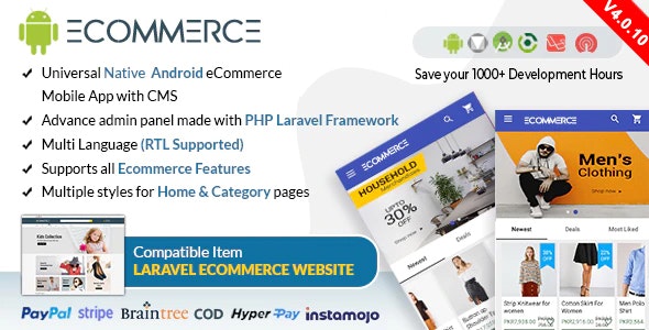 Android Ecommerce v4.0.10 - Universal Android Ecommerce / Store Full Mobile App with Laravel CMS » Premium Scripts, Plugins & Mobile