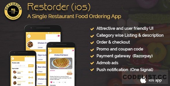 Restorder (iOS) v2.0.5 - A single restaurant food ordering app. » Premium Scripts, Plugins & Mobile