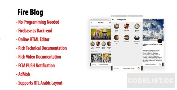 Fire Blog v1.3 - Native Android Blog or News App with Firebase Back-end » Premium Scripts, Plugins & Mobile