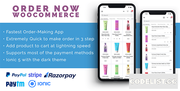 Order Now v1.0 - Mobile app for WooCommerce ionic 5 » Premium Scripts, Plugins & Mobile
