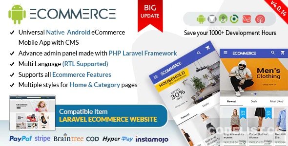 Android Ecommerce v4.0.14 - Universal Android Ecommerce / Store Full Mobile App with Laravel CMS - nulled » Premium Scripts, Plugins & Mobile