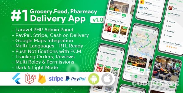Grocery, Food, Pharmacy, Store Delivery Mobile App with Admin Panel v1.1 » Premium Scripts, Plugins & Mobile