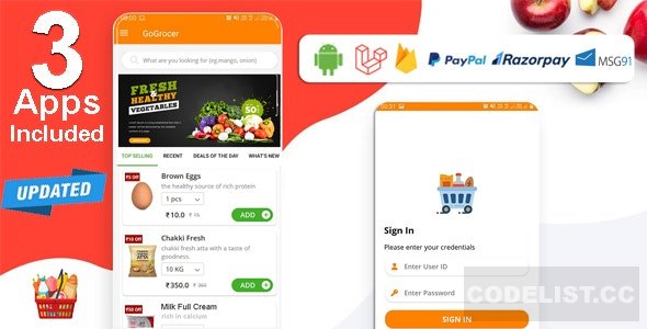 Multi-Store Grocery Delivery App with PHP Backend and Store & Delivery Boy App v1.5 » Premium Scripts, Plugins & Mobile