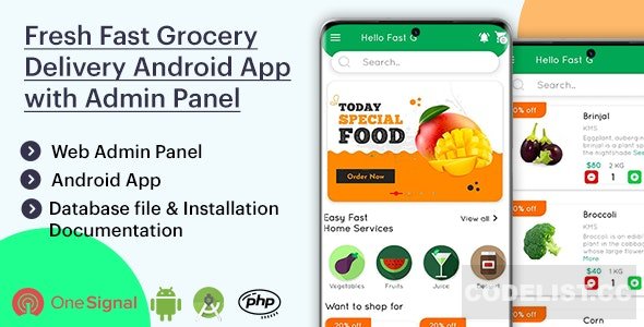 Fresh Fast Grocery Delivery Android App with Interactive Admin Panel v1.1 » Premium Scripts, Plugins & Mobile