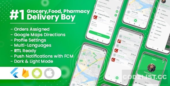 Delivery Boy for Groceries, Foods, Pharmacies, Stores Flutter App v1.0.1 » Premium Scripts, Plugins & Mobile