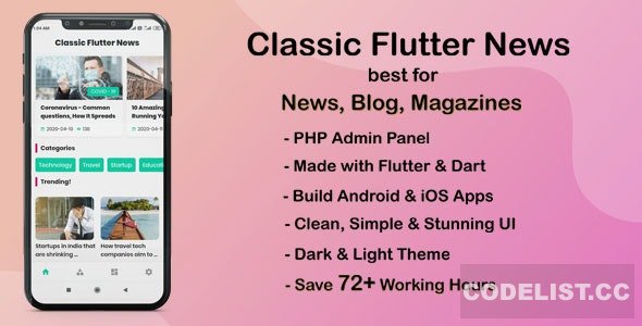 Classic Flutter News App v1.0 - best for News, Blog and Magazines » Premium Scripts, Plugins & Mobile