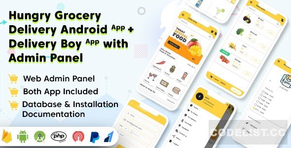 Hungry Grocery Delivery Android App and Delivery Boy App with Interactive Admin Panel v1.7 » Premium Scripts, Plugins & Mobile