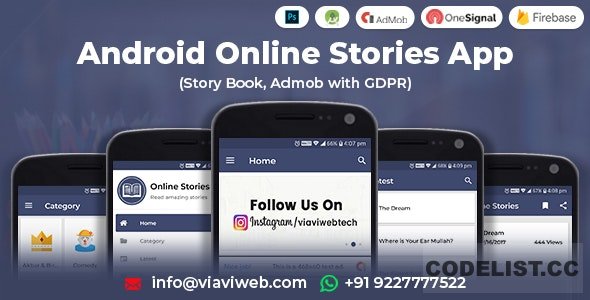 Android Online Stories App (Story Book, Admob with GDPR) v1.1 » Premium Scripts, Plugins & Mobile