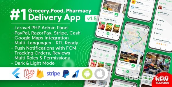 Grocery, Food, Pharmacy, Store Delivery Mobile App with Admin Panel v1.5.0 » Premium Scripts, Plugins & Mobile