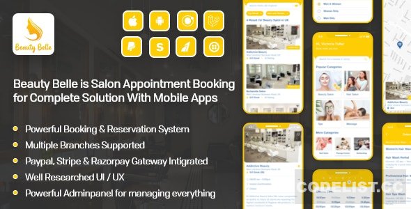 Beauty Belle v1.1 - Salon & Spa Appointment Booking App For Android - iOS App with admin panel - nulled » Premium Scripts, Plugins & Mobile