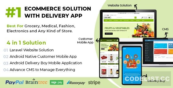 Ecommerce Solution with Delivery App For Grocery, Food, Pharmacy, Any Store / Laravel + Android Apps v1.4 » Premium Scripts, Plugins & Mobile