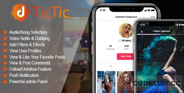 TicTic - IOS media app for creating and sharing short videos - 20 November 2024 &raquo; Premium Scripts, Plugins &amp; Mobile