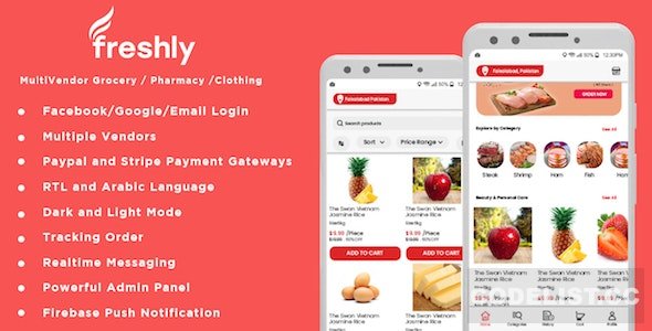 Freshly v1.0 - Native Multi Vendor Grocery, Food, Pharmacy, Store Delivery Mobile App &raquo; Premium Scripts, Plugins &amp; Mobile