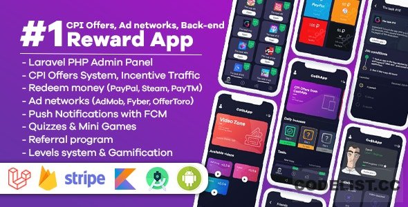 Cash Rewards - CPI Offers & Rewards App + PHP Laravel Admin Panel (15.06.2020) » Premium Scripts, Plugins & Mobile