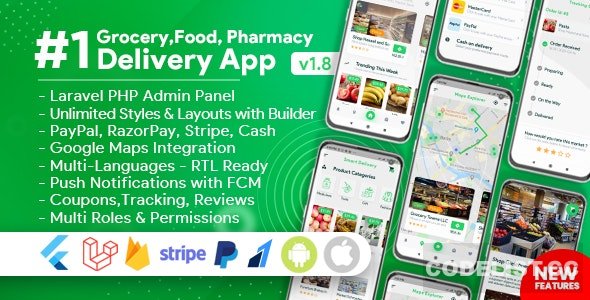 Grocery, Food, Pharmacy, Store Delivery Mobile App with Admin Panel v1.8.0 » Premium Scripts, Plugins & Mobile
