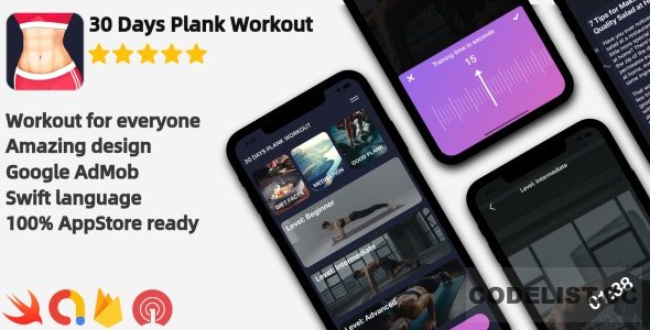 Plank Workout v1.0 - iOS Workout Application » Premium Scripts, Plugins & Mobile