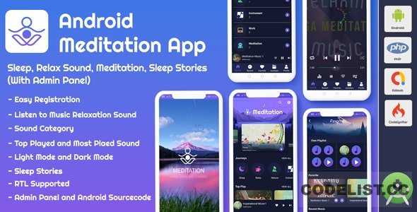 Android App Meditation & Relaxation Music with Admin Panel v1.0 » Premium Scripts, Plugins & Mobile