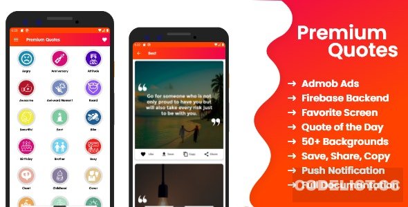 Premium Quotes v1.1 - Android Quotes App With Firebase Admin Panel » Premium Scripts, Plugins & Mobile