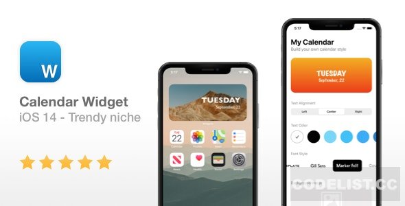 Calendar Widget - NEW iOS 14 Widget » Premium Scripts, Plugins & Mobile