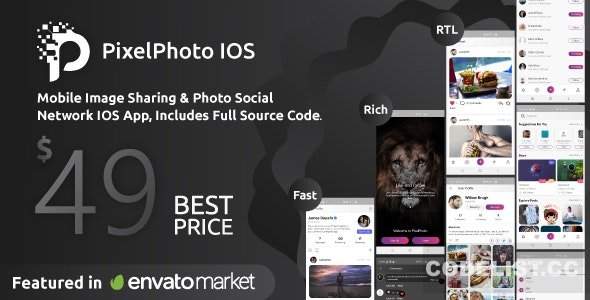 PixelPhoto IOS v1.0.4 - Mobile Image Sharing & Photo Social Network » Premium Scripts, Plugins & Mobile