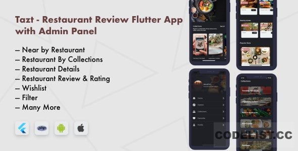Tazt v1.0.0 - Restaurant Review Flutter App with Admin Panel » Premium Scripts, Plugins & Mobile