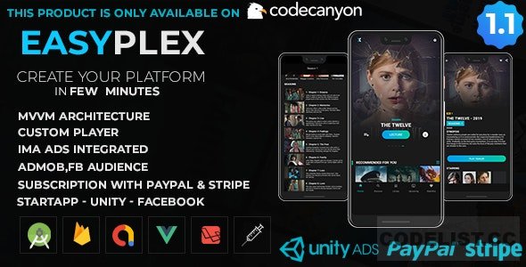 EasyPlex v1.1 - Movies - Live Streaming - TV Series, Anime » Premium Scripts, Plugins & Mobile