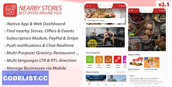 Nearby Stores Android v2.1 - Offers, Events, Multi-Purpose, Restaurant, Market - Subscription & WEB Panel » Premium Scripts, Plugins & Mobile