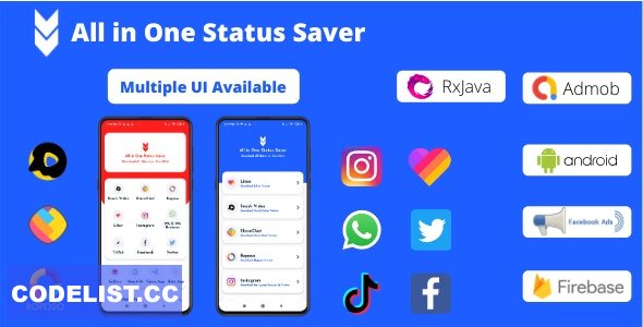 All in One Status Saver v19.0 - SnackVideo, ShareChat, Roposo, Likee, Whatsapp, FB, Insta, TikTok, Twitter » Premium Scripts, Plugins & Mobile