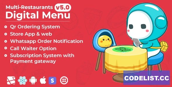Chef v5.0 - Multi-restaurant Saas - Contact less Digital Menu Admin Panel with - React Native App » Premium Scripts, Plugins & Mobile