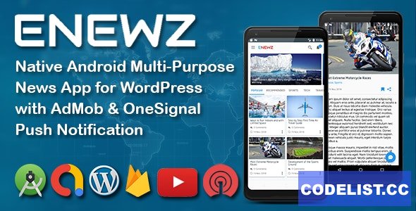 ENEWZ v1.5 - Native Android (News/Blog/Article) App for Wordpress with OneSignal Notification » Premium Scripts, Plugins & Mobile