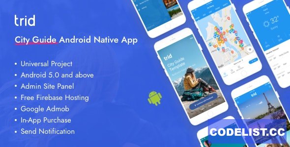 Trid v7 - City Travel Guide Android Native with Admin Panel, Firebase » Premium Scripts, Plugins & Mobile