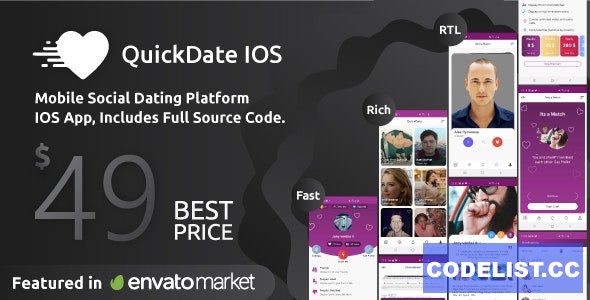 QuickDate IOS v1.7 - Mobile Social Dating Platform Application » Premium Scripts, Plugins & Mobile