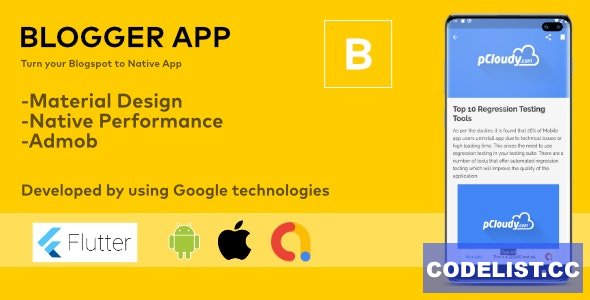 Blogger app v1.0 - convert blogspot into native app » Premium Scripts, Plugins & Mobile