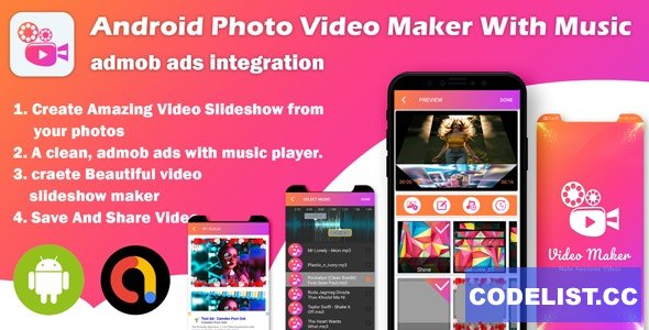 Slideshow Maker v1.0 - Android Photo Video Maker With Music » Premium Scripts, Plugins & Mobile