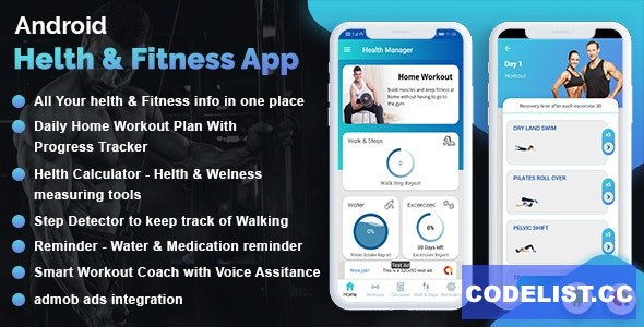 Workout Manager & Health Calculator for Fitness ( Water medicine reminder & pedometer ) v1.1 » Premium Scripts, Plugins & Mobile